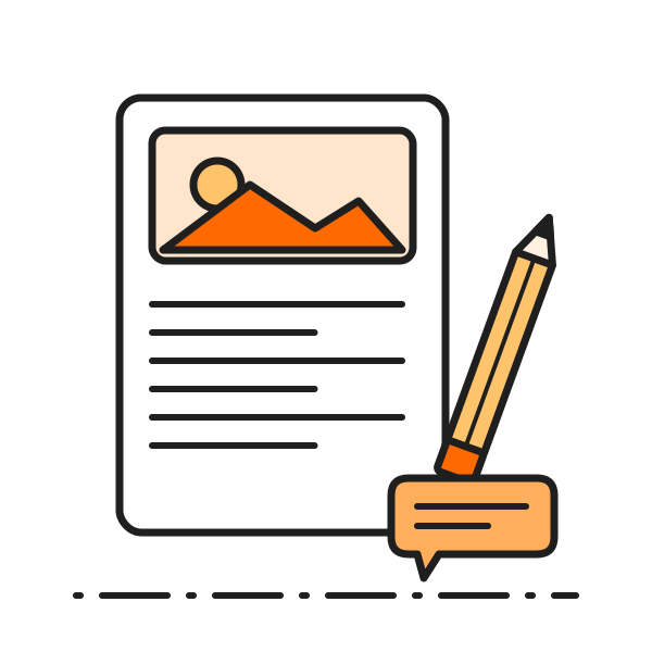 Illustration of an article and notes