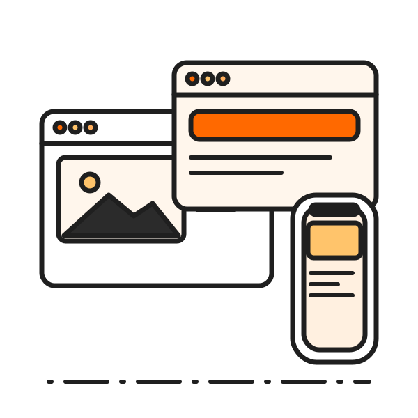 Illustration of websites and apps